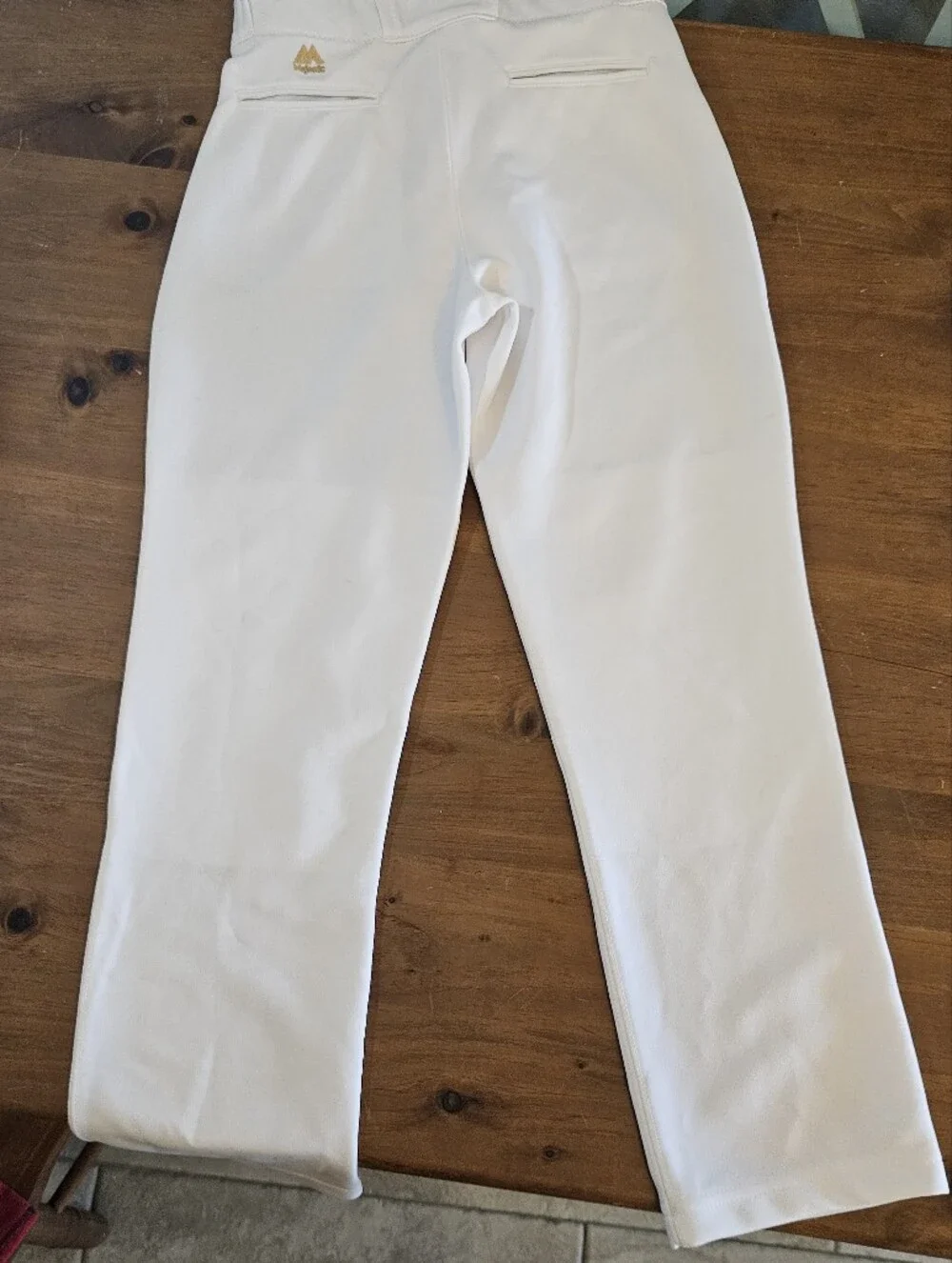 Majestic Youth Baseball Pants Straight Leg Open Cuff White Youth Large - Stains